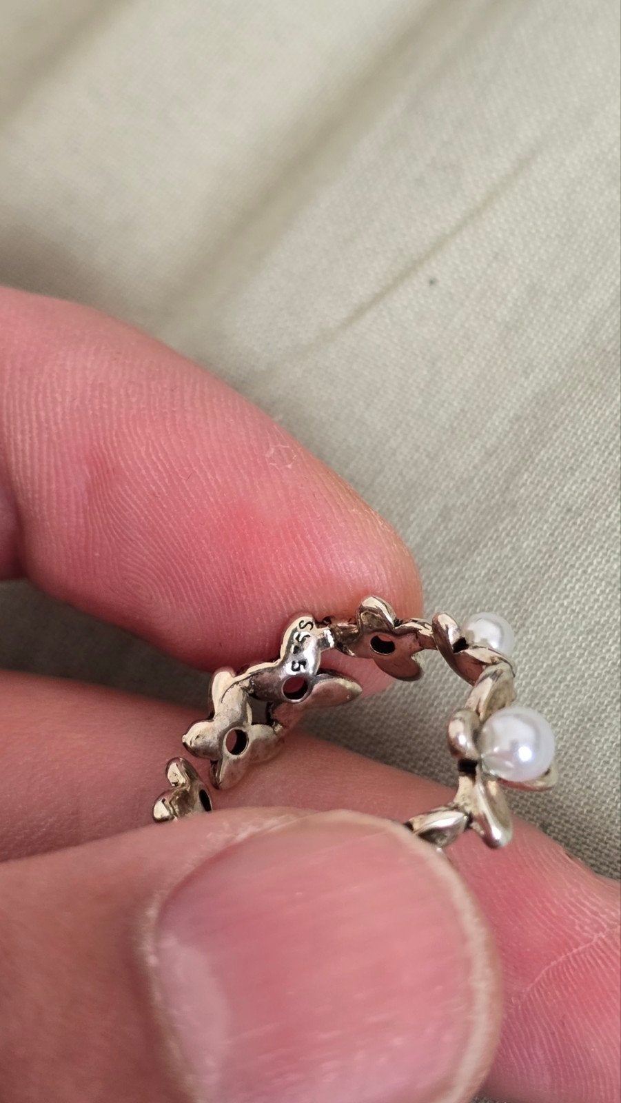 antiek ring met echt parels, Ophalen of Verzenden