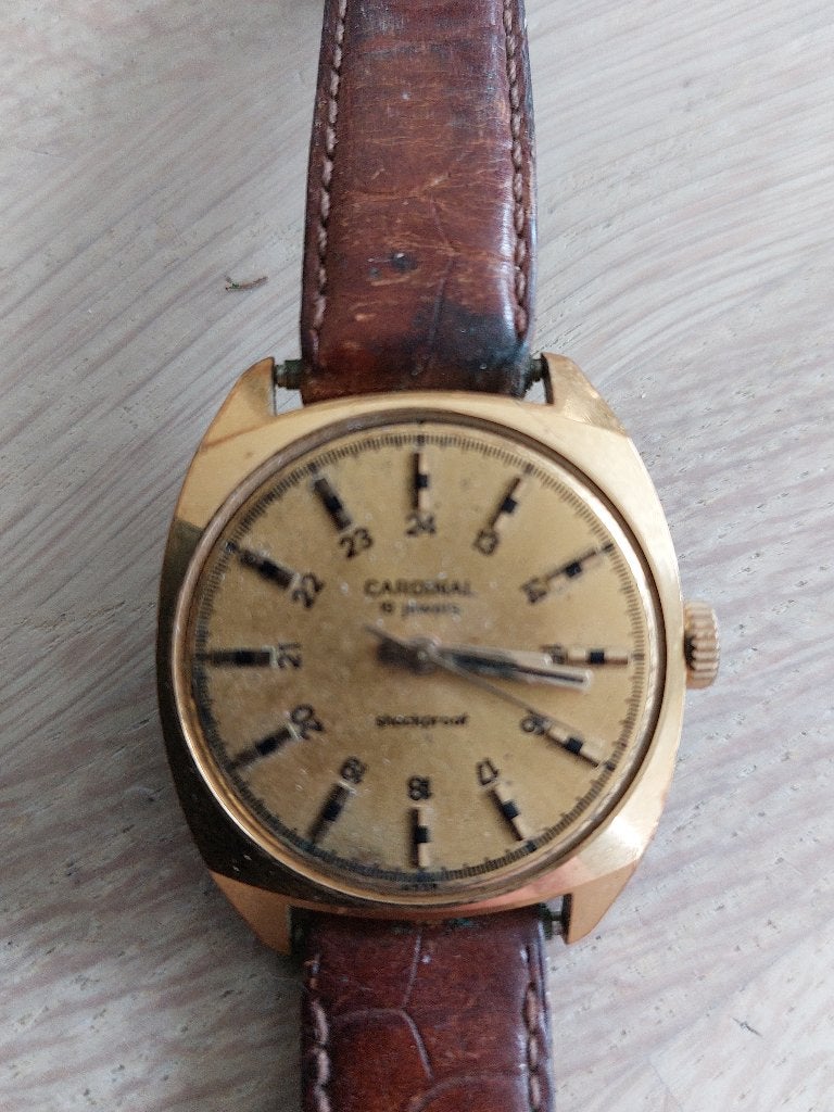 Vintage herenhorloge cardinal, Handtassen en Accessoires, Horloges | Heren, Ophalen
