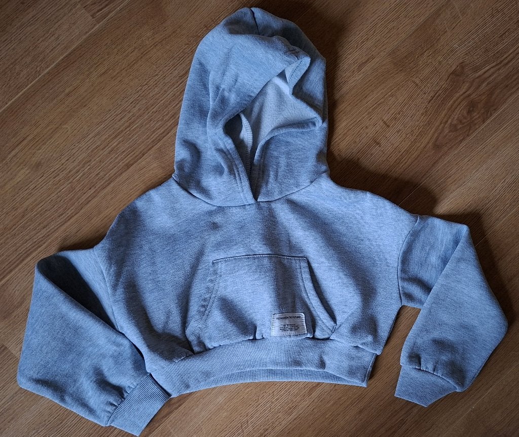 Shein grijze crop hoody 9 jaar, Kinderen en Baby's, Kinderkleding | Maat 134, Gebruikt, Meisje, Shein, Trui of Vest