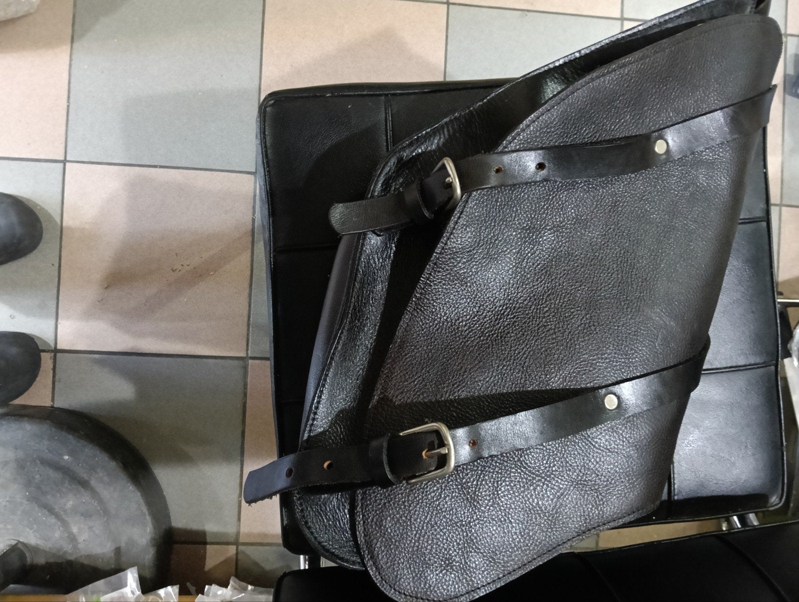 Moto sacoche en cuir gauche et droit. pour Harley Davidson, Cuir