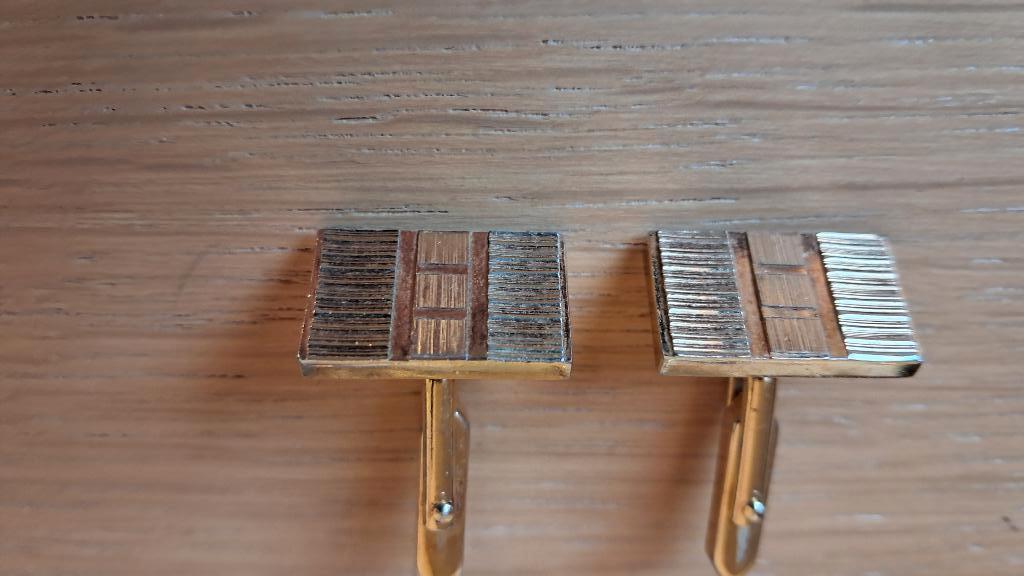 gouden manchetknopen, Handtassen en Accessoires, Manchetknopen, Ophalen, Gebruikt, Goud, Verguld