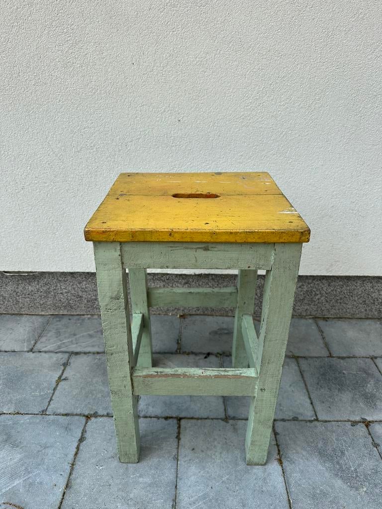 Tabouret original unique, table d’app., broccant, vintage, Enlèvement, Utilisé, Bois