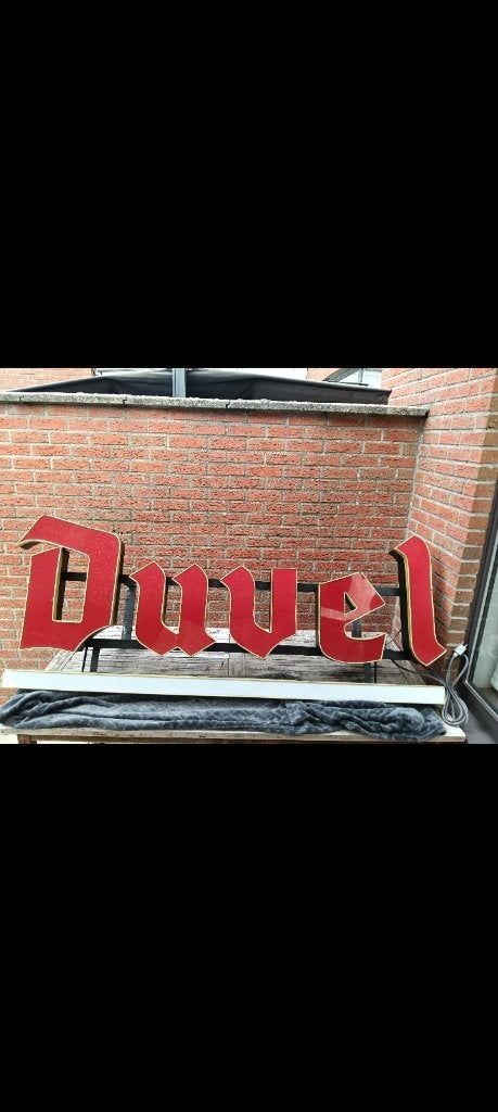Duvel lichtreclame, Enlèvement, Comme neuf, Table lumineuse ou lampe (néon)