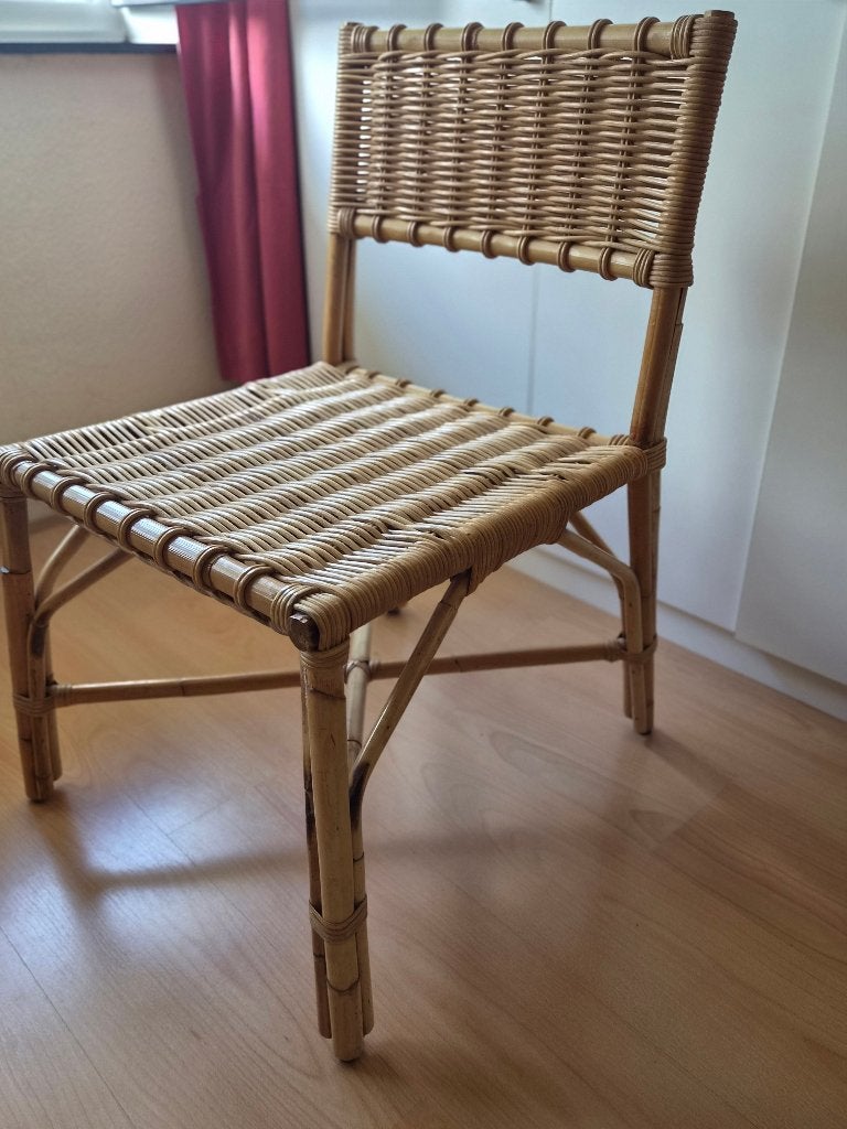 stoelen van bamboe en rieten, Ophalen, Gebruikt, Overige kleuren, Hout