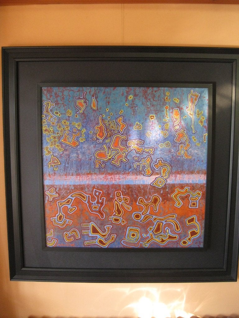 Schilderij Boris Mestchersky – Ebulition, Antiek en Kunst, Kunst | Schilderijen | Modern, Ophalen, Abstract, Textiel, Gesigneerd