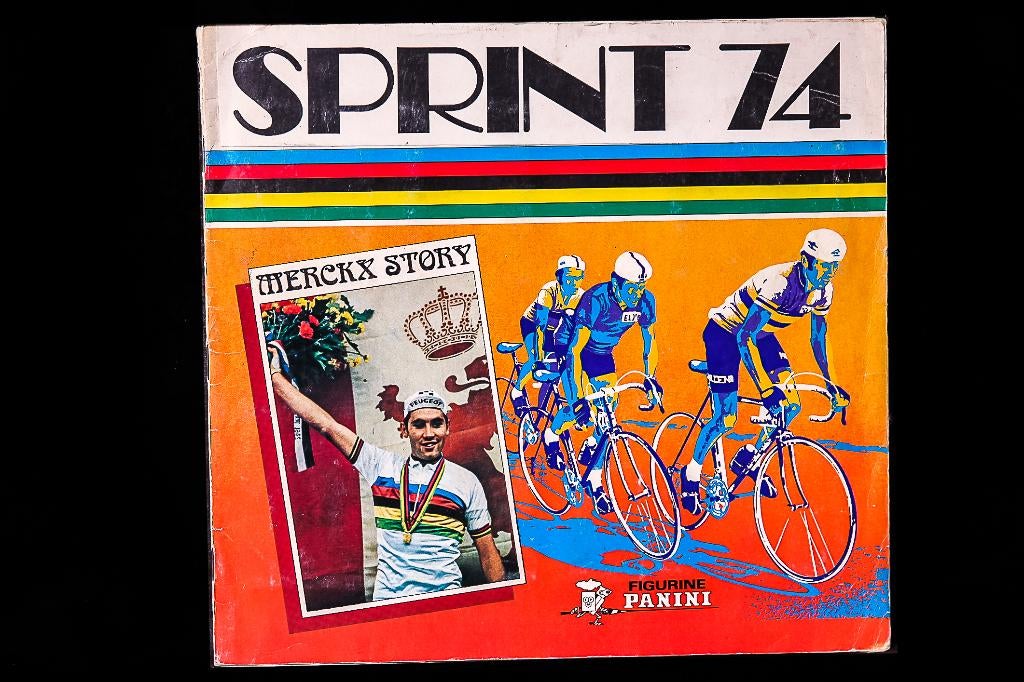 Panini sticker album cycling  ' SPRINT 74 '  -volledig-, Enlèvement ou Envoi, Utilisé, Plusieurs autocollants