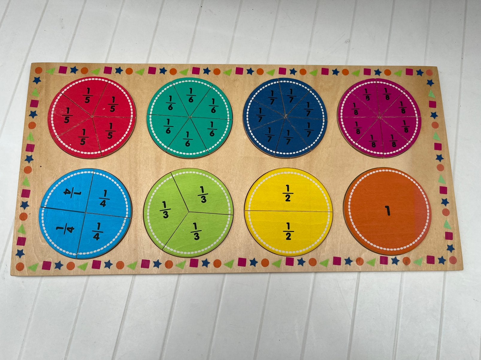Houten puzzel “ leer de breuken “, Ophalen of Verzenden, Zo goed als nieuw