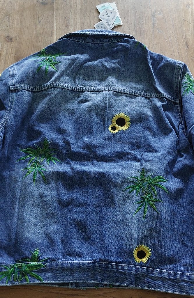 Jeans Jacket Tealer flowers (Large), Ophalen of Verzenden, Nieuw, Maat 42/44 (L), Blauw