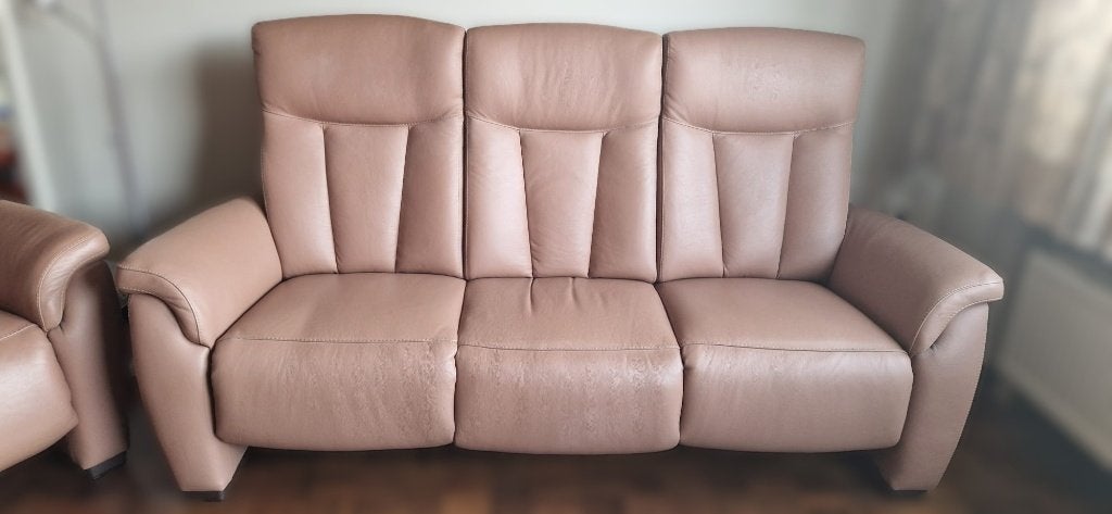 Ensemble salon cuir – 3p + 2p relax + 1p relax, Enlèvement, Comme neuf, Synthétique, Modern