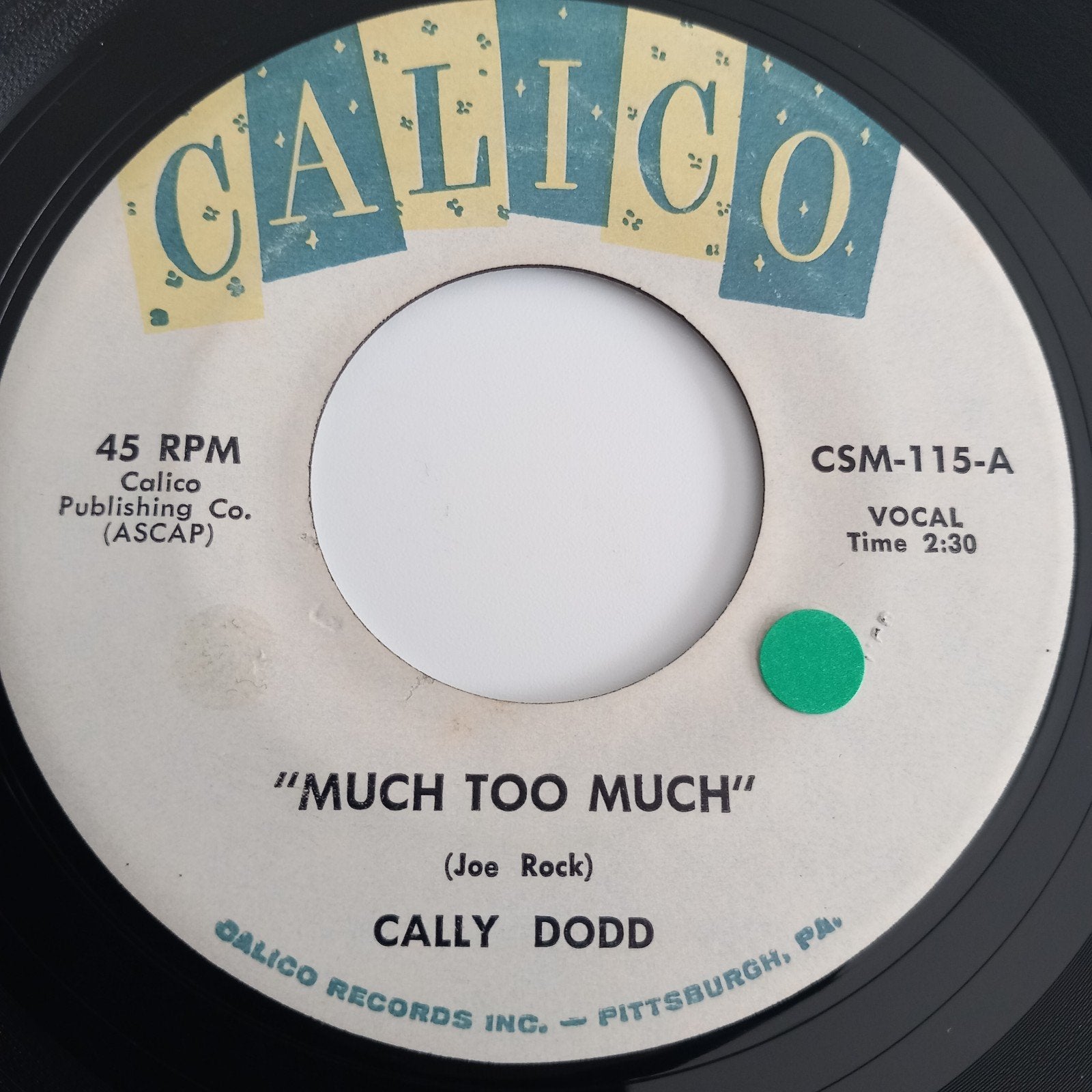 CALLY DODD.  MUCH TOO MUCH. 1960 OLDIES USA 45T, Ophalen of Verzenden