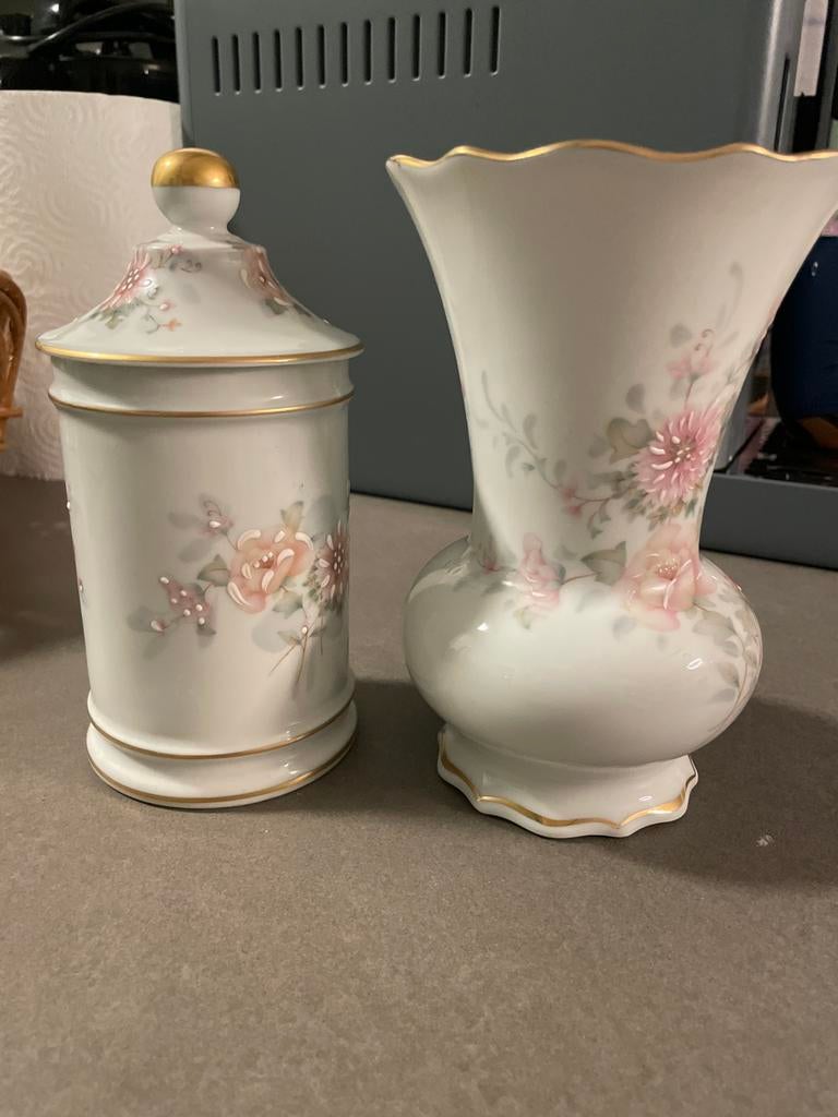 Franse Limoges porseleinen vaas & gedekte pot, Antiek en Kunst, Antiek | Vazen, Ophalen