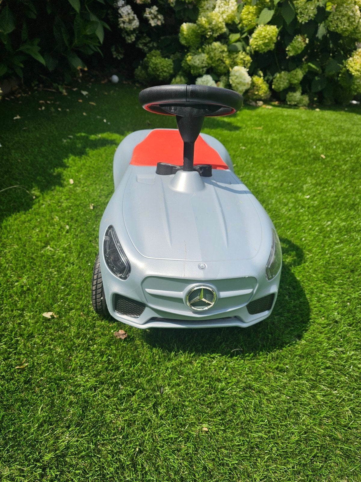 Mercedes AMG loopauto grijs met rode zitvlak., Ophalen of Verzenden