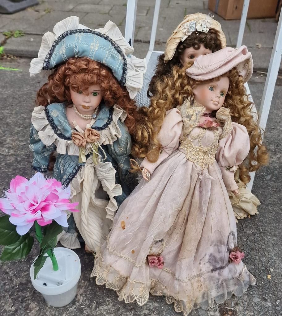 3 antieke poppen, Antiek en Kunst, Antiek | Speelgoed, Ophalen
