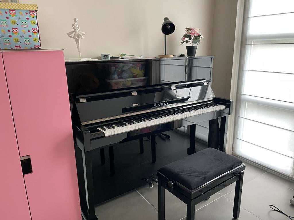 Akoestische piano Kawai K350 PE, Muziek en Instrumenten, Piano's, Ophalen, Zwart, Zo goed als nieuw, Piano