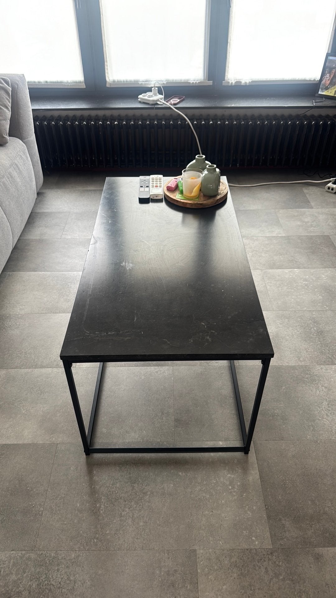 salon tafel, marmer look, Enlèvement, Comme neuf