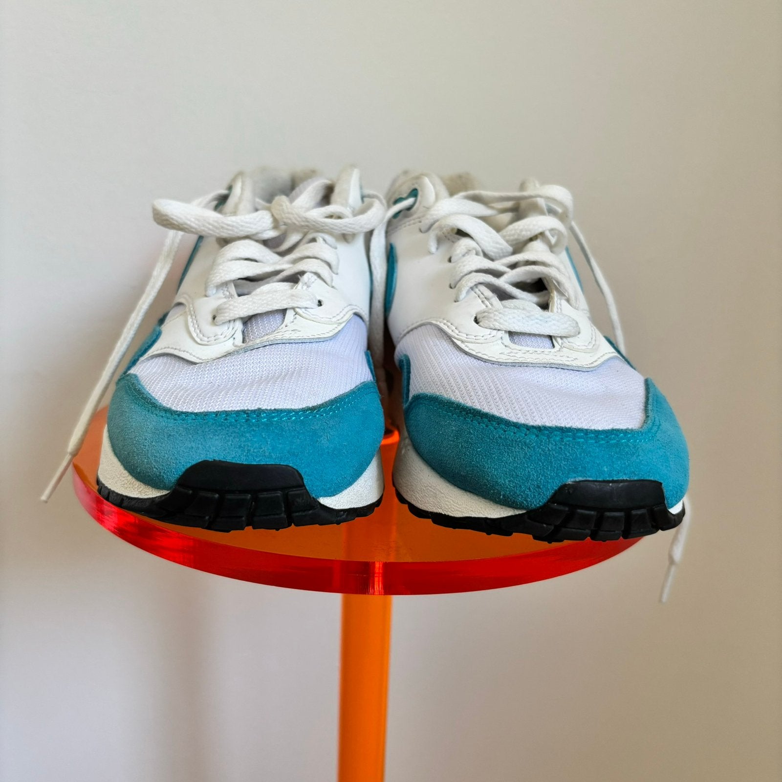 Nikes Air Max 1 White-Blue, EU39 UK5.5, Ophalen of Verzenden, Zo goed als nieuw