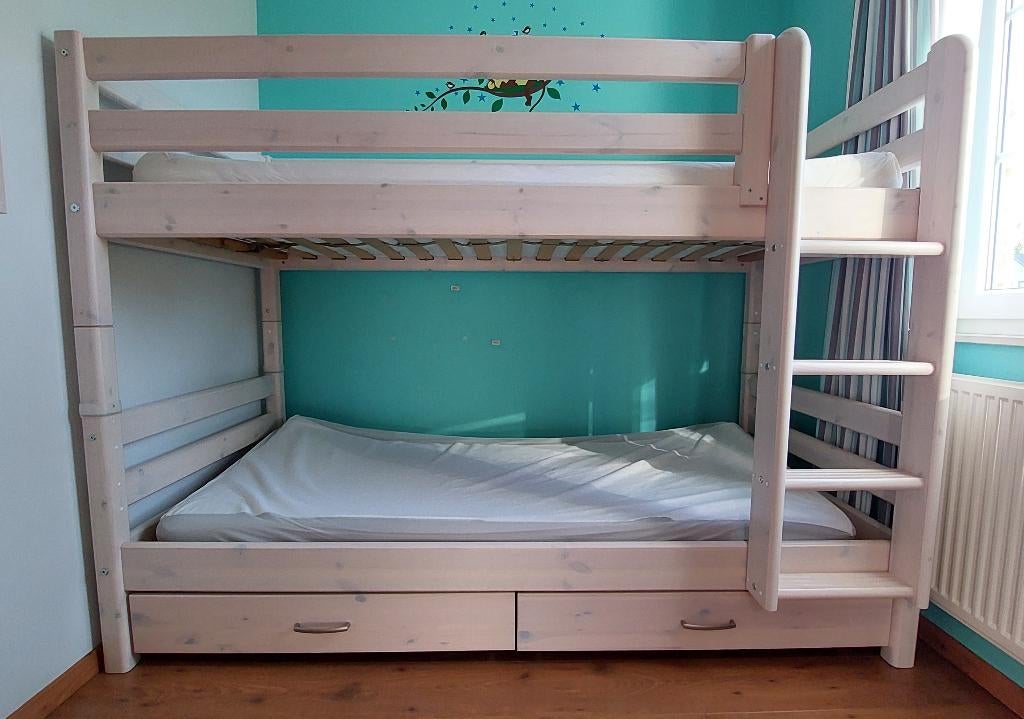 Stapelbed kinderen FLEXA Classic whitewash, Ophalen, 100 cm, Eenpersoons, Zo goed als nieuw