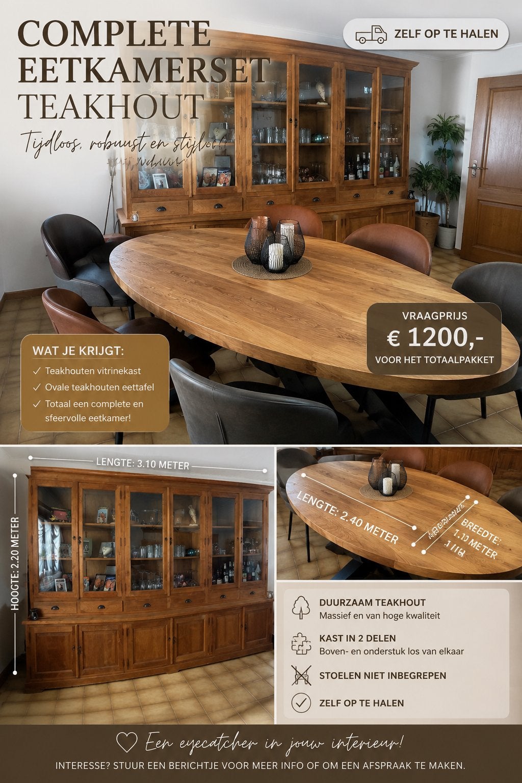 Salle à manger sans chaises, Maison & Meubles, Enlèvement, Utilisé