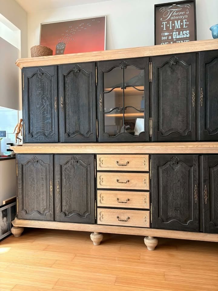 Buffet met houten dressoir, Huis en Inrichting, Kasten | Buffetkasten, Ophalen, Met deur(en), Eikenhout, 50 tot 100 cm
