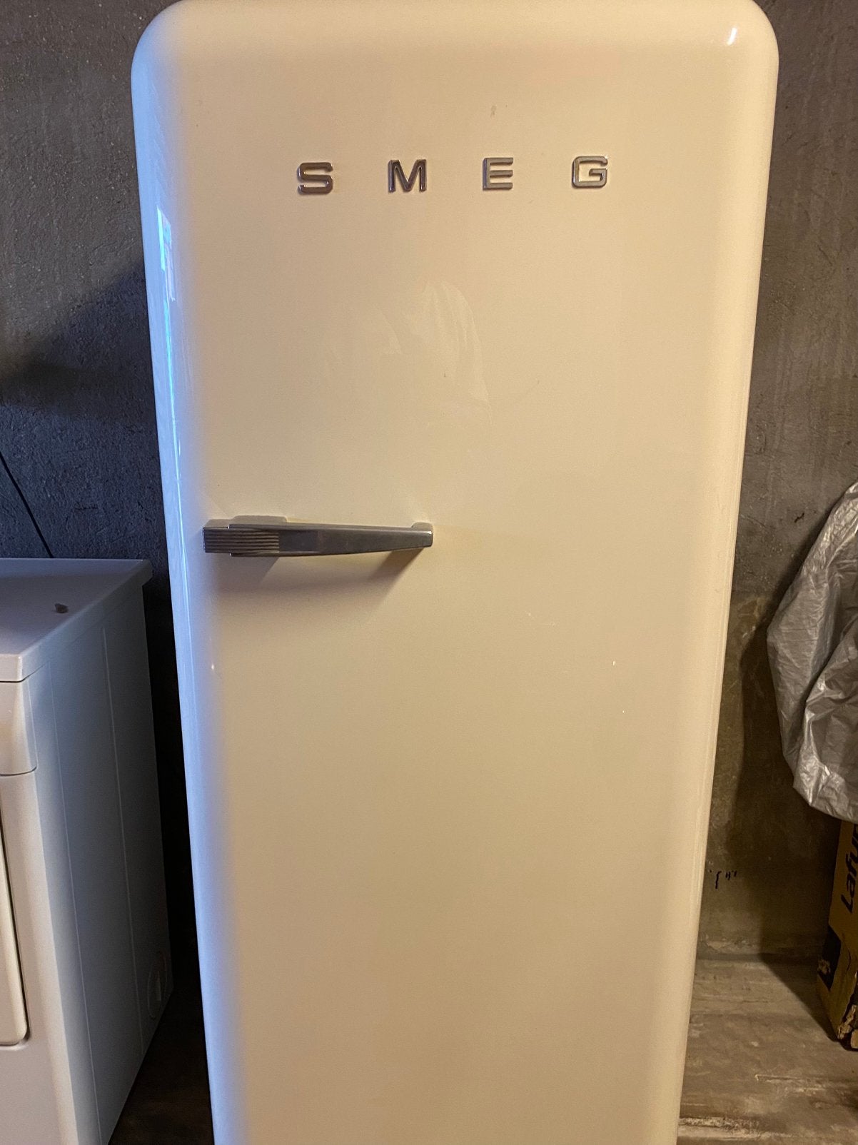 Smeg koelkast met diepvriesvak, deurtje niet aanwezig., Ophalen, Gebruikt, 140 tot 160 cm, 45 tot 60 cm