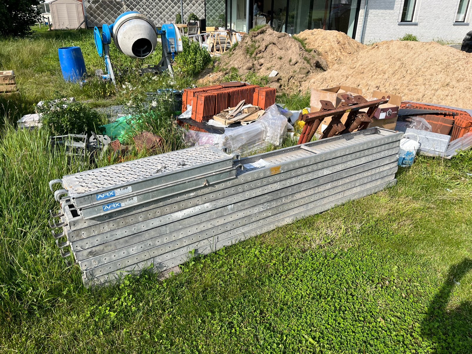 stalen treeplanken afix stelling, Enlèvement, Comme neuf