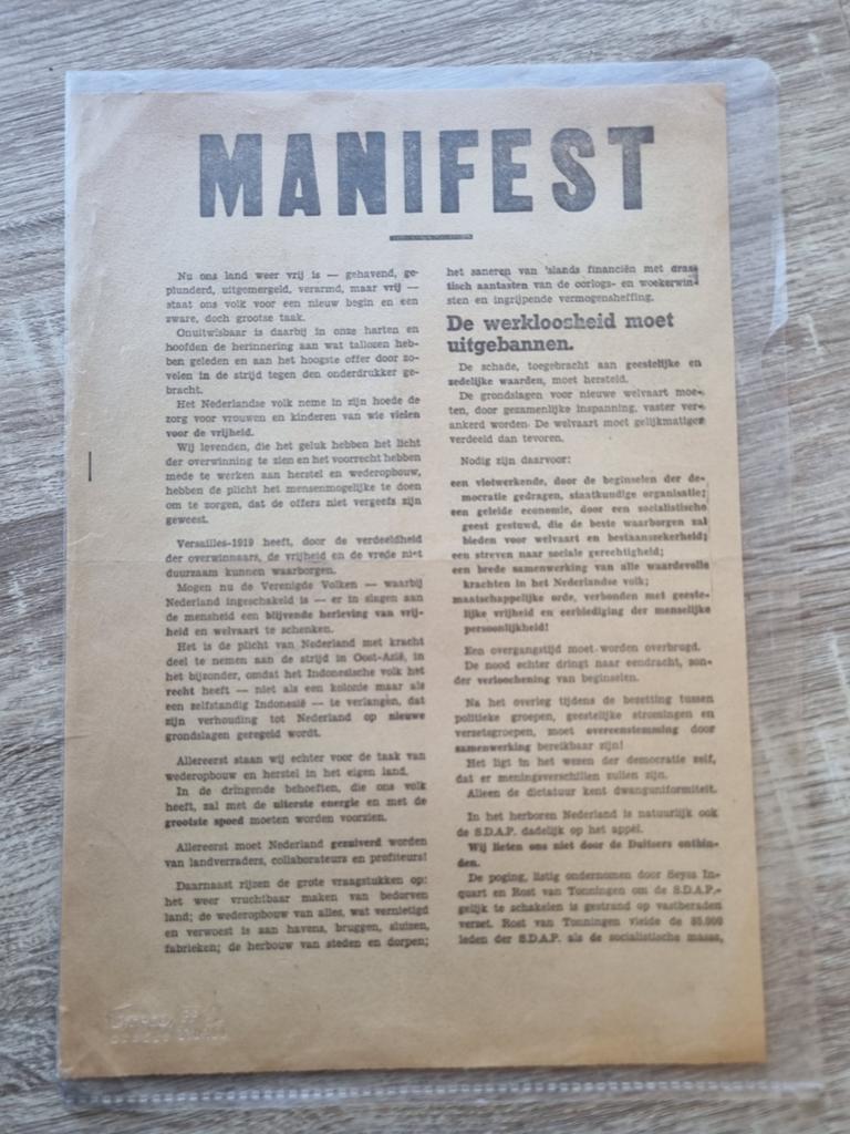 Belgisch Verzet Krant Manifest, Ophalen of Verzenden, Landmacht, Boek of Tijdschrift