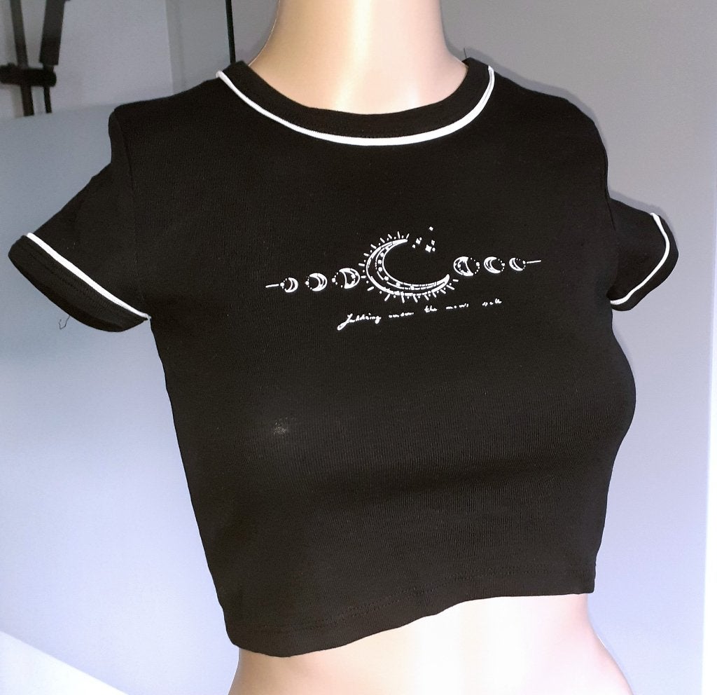 Dames t-shirt zwart maan Pull & Bear XS, Zwart, Nieuw, Ophalen of Verzenden, Korte mouw