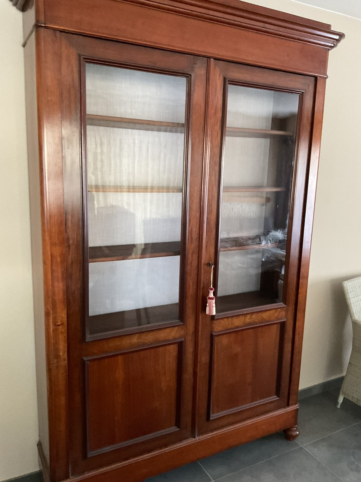 Antieke boekenkast in mahoniehout 150j oud, Ophalen