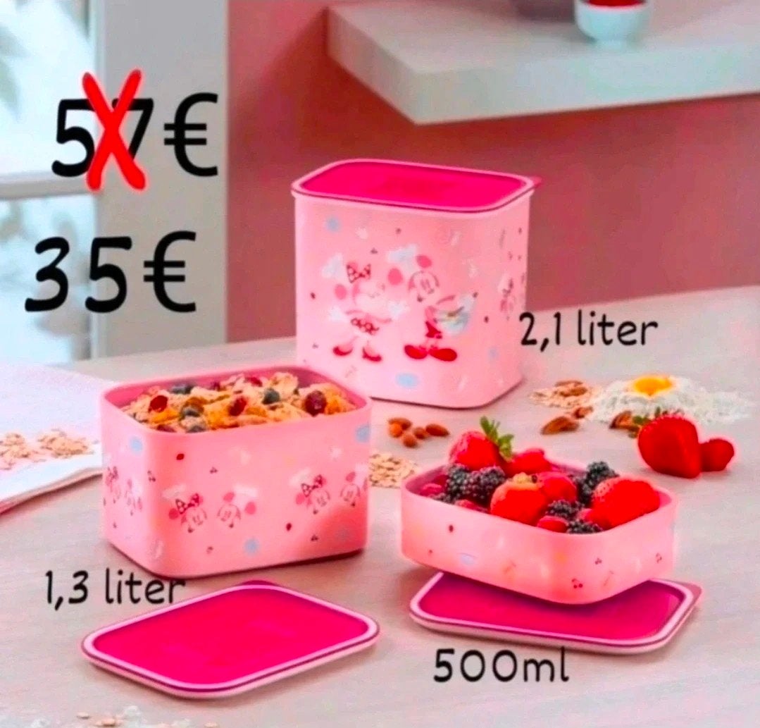 Tupperware Clickplus Mickey et Minnie Mouse, Maison & Meubles, Cuisine| Tupperware, Enlèvement ou Envoi, Neuf