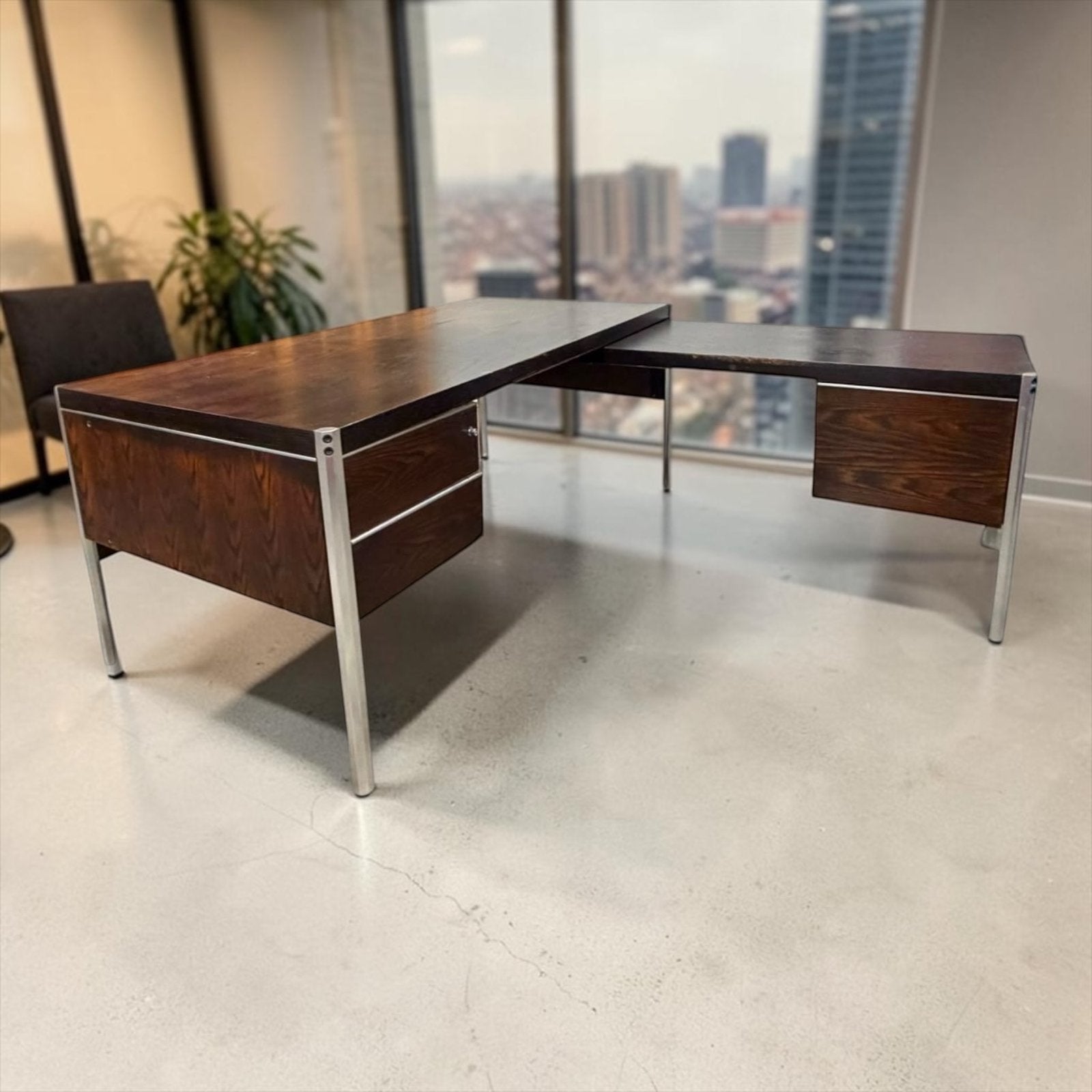 Vintage XL directie bureau / hoekbureau EFAC, Ophalen