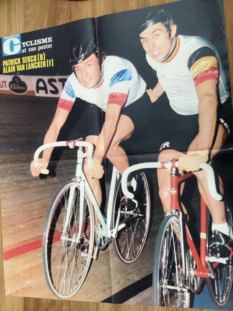 Wielerposter patrick sercu  alain van lancker, Verzenden
