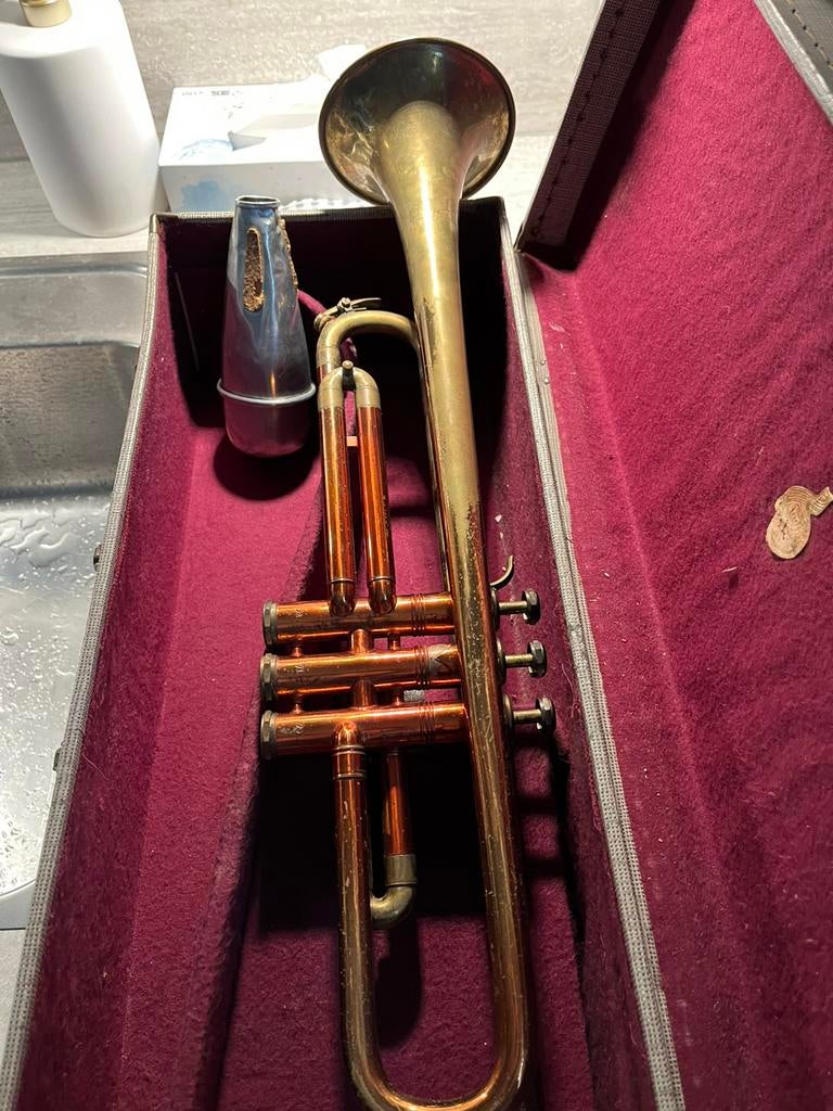 Mid century trompet, Enlèvement ou Envoi, Utilisé, Autres types, Avec valise