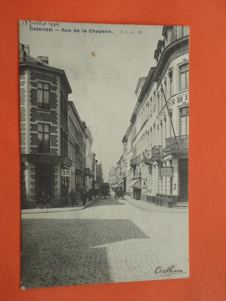 Oostende - Ostende Rue de la Chapella L.L.B. 61, Verzamelen, Ophalen of Verzenden, Voor 1920, Gelopen, West-Vlaanderen