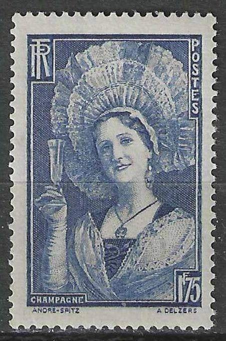 Frankrijk 1938 - Yvert 388 - Kapsel uit Champagnestreek (PF), Verzenden, Postfris