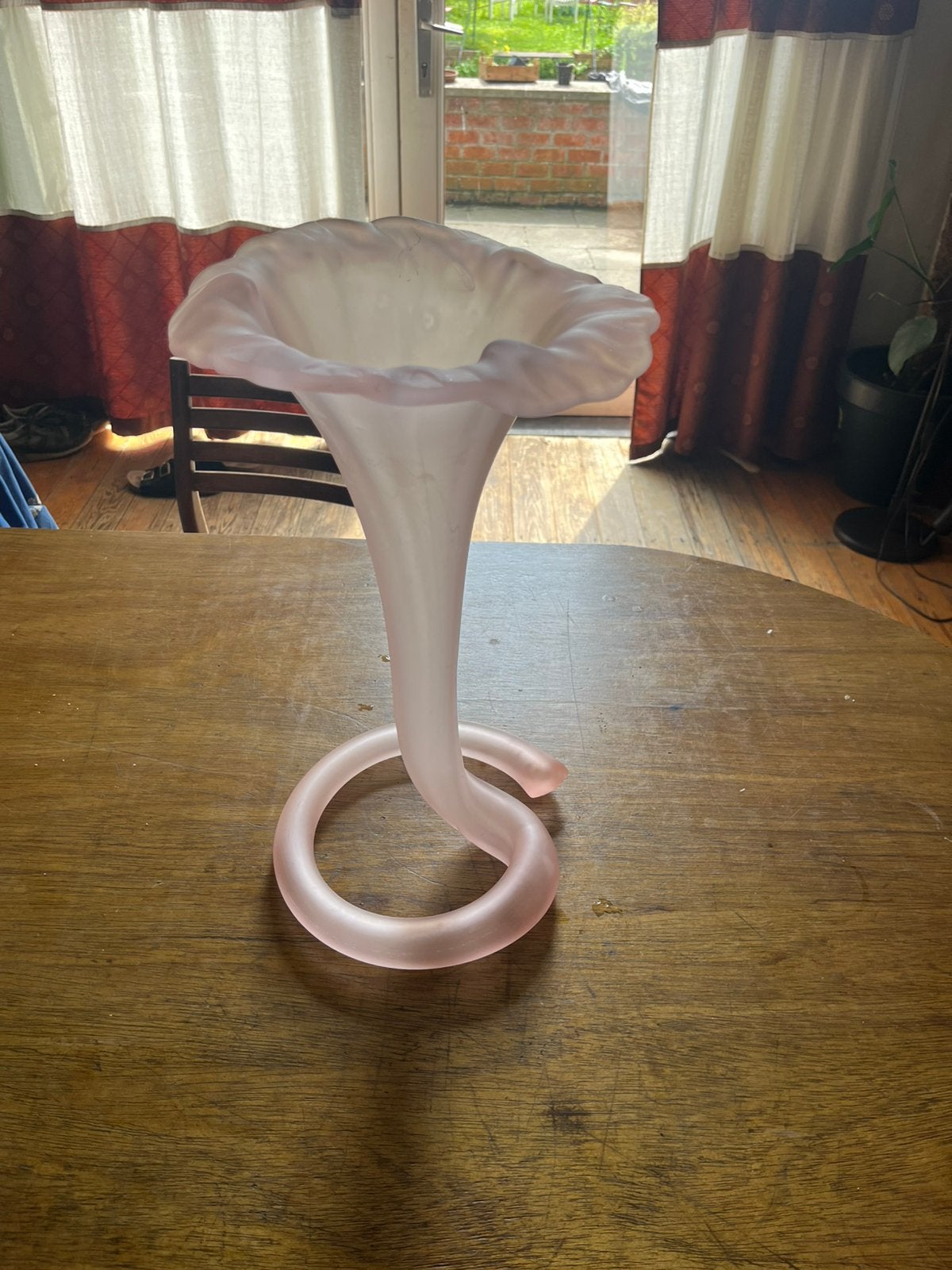 Vintage cornucopia vaas, Ophalen, Zo goed als nieuw, Glas