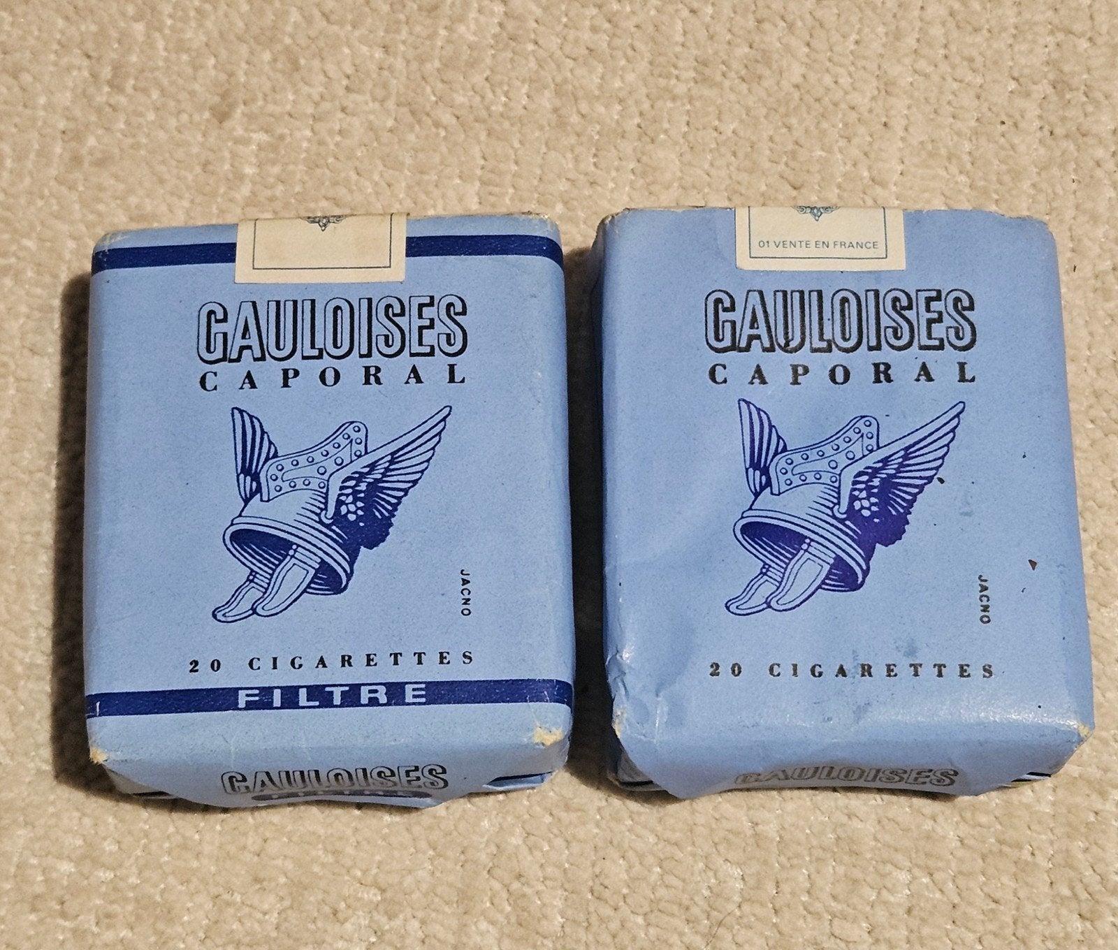Set van 2 pakjes Gauloise-sigaretten in zeer goede staat, Verzamelen, Ophalen of Verzenden