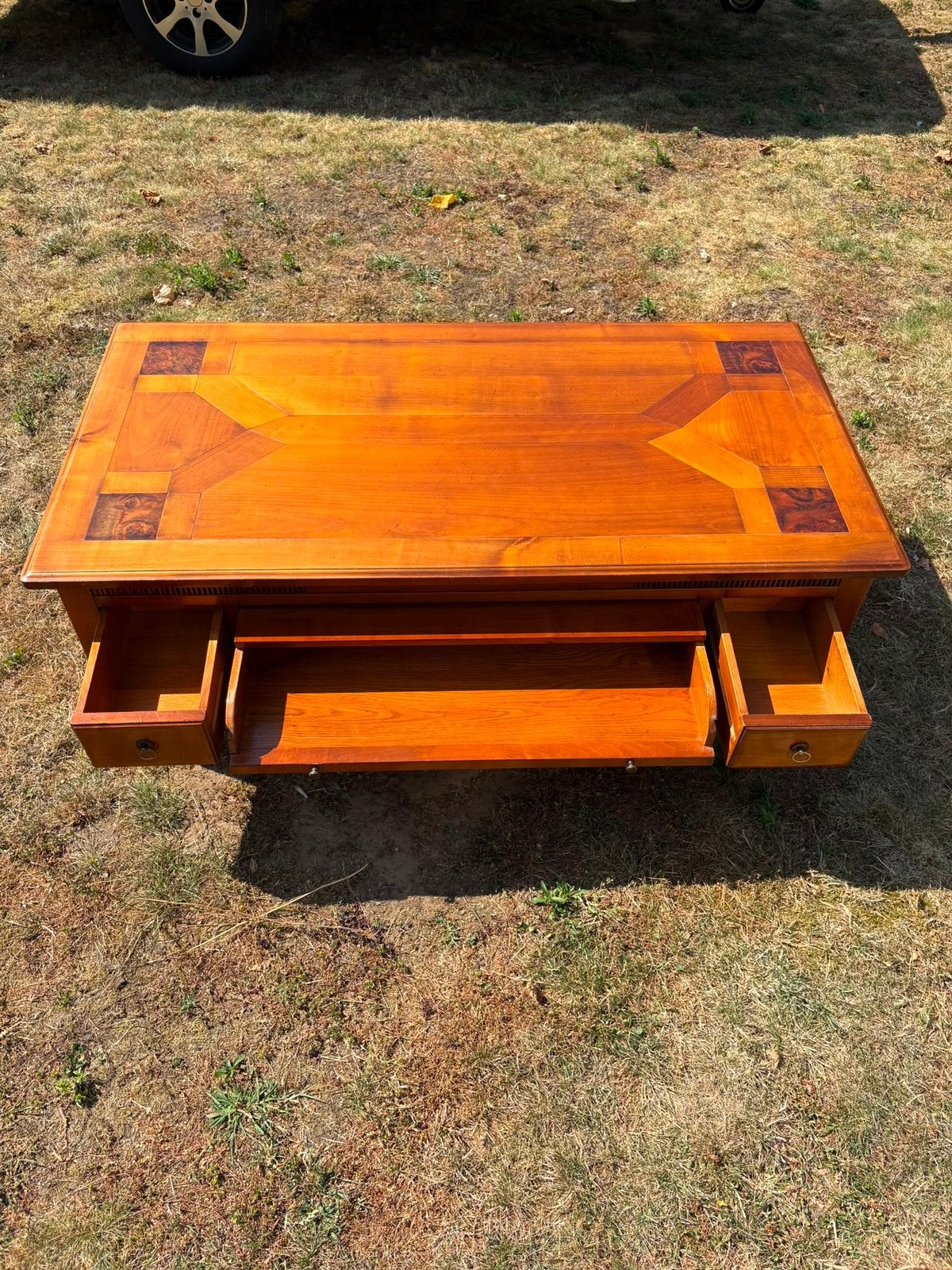 Antieke frans koloniale koffietafel, Ophalen, 100 tot 150 cm, Frans koloniaal, 50 tot 100 cm