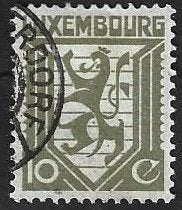 1 Postzegel 1930 Staatswapen Luxemburg (LUX 44), Timbres & Monnaies, Enlèvement ou Envoi, Luxembourg, Affranchi