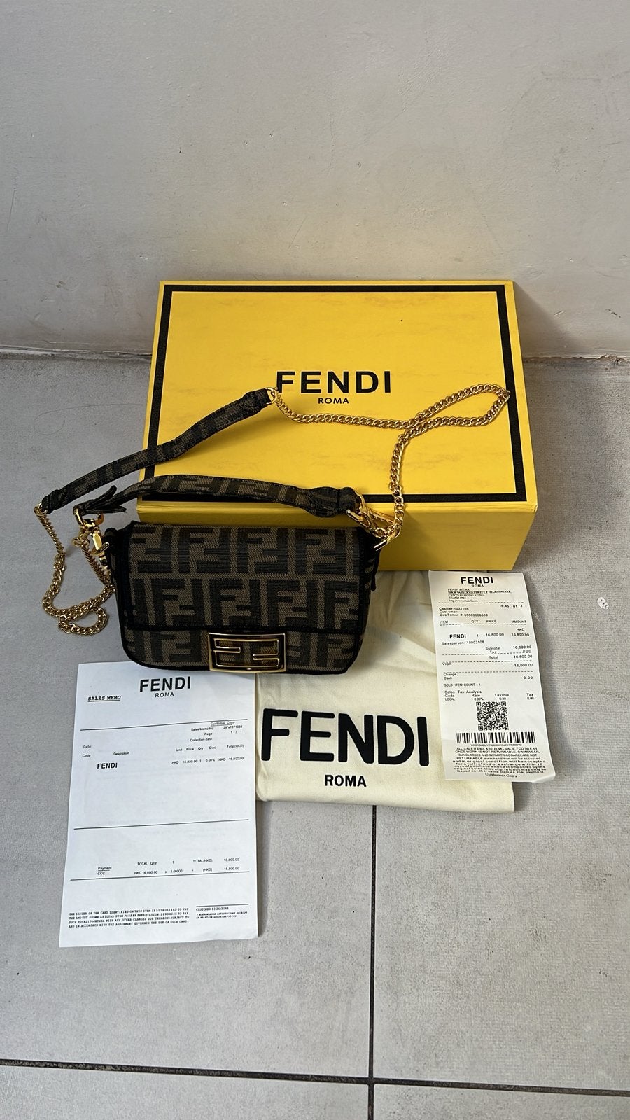 Sac fendi baguette, Enlèvement ou Envoi, Neuf, Brun, Autres marques