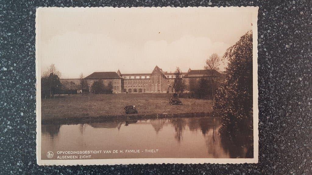 Postkaart Tielt Thielt Opvoedingsgesticht Rouwzegel Astrid, Verzamelen, Ophalen of Verzenden, 1920 tot 1940, Gelopen, West-Vlaanderen