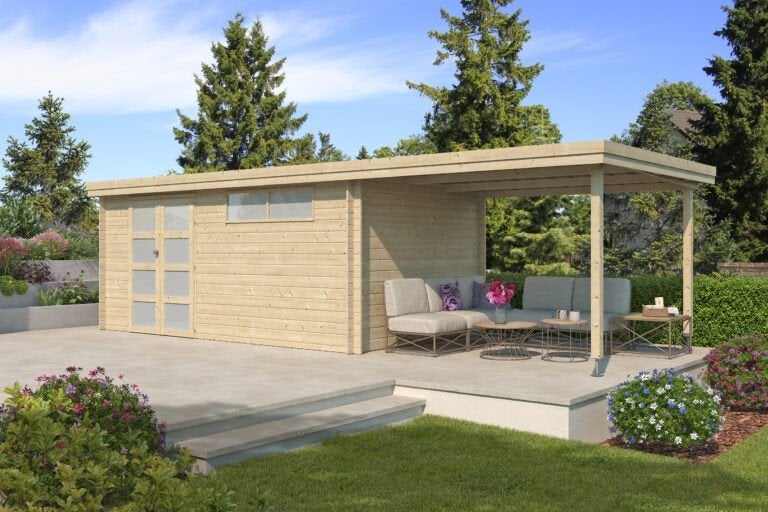 NOUVELLE maison de jardin moderne avec auvent : 3704EXT300, Envoi, Neuf