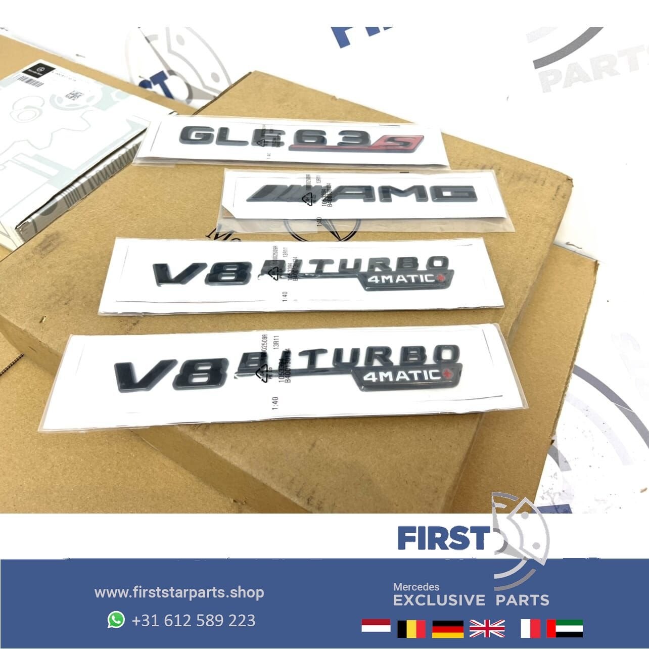 W166 W167 C167 V167 W292 GLE63S AMG LOGO SET GLE 63 S ZWART, Gebruikt, -, Ophalen of Verzenden, -