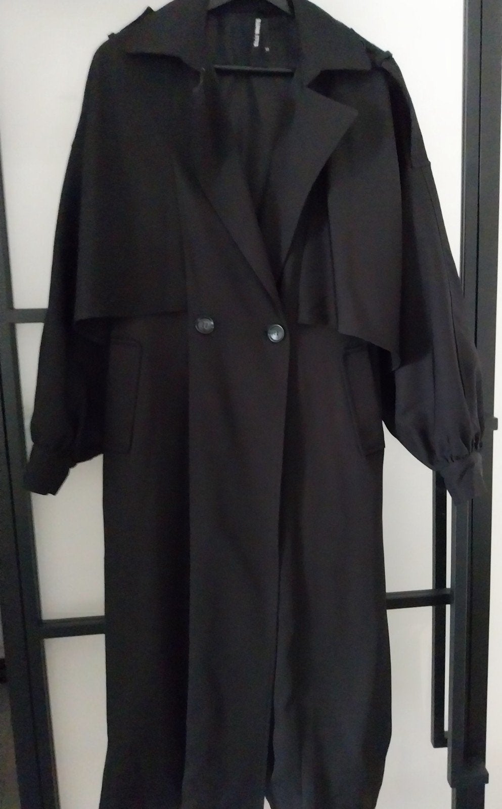 Trenchcoat zwart maat 40/42, zgn., Ophalen of Verzenden, Zwart
