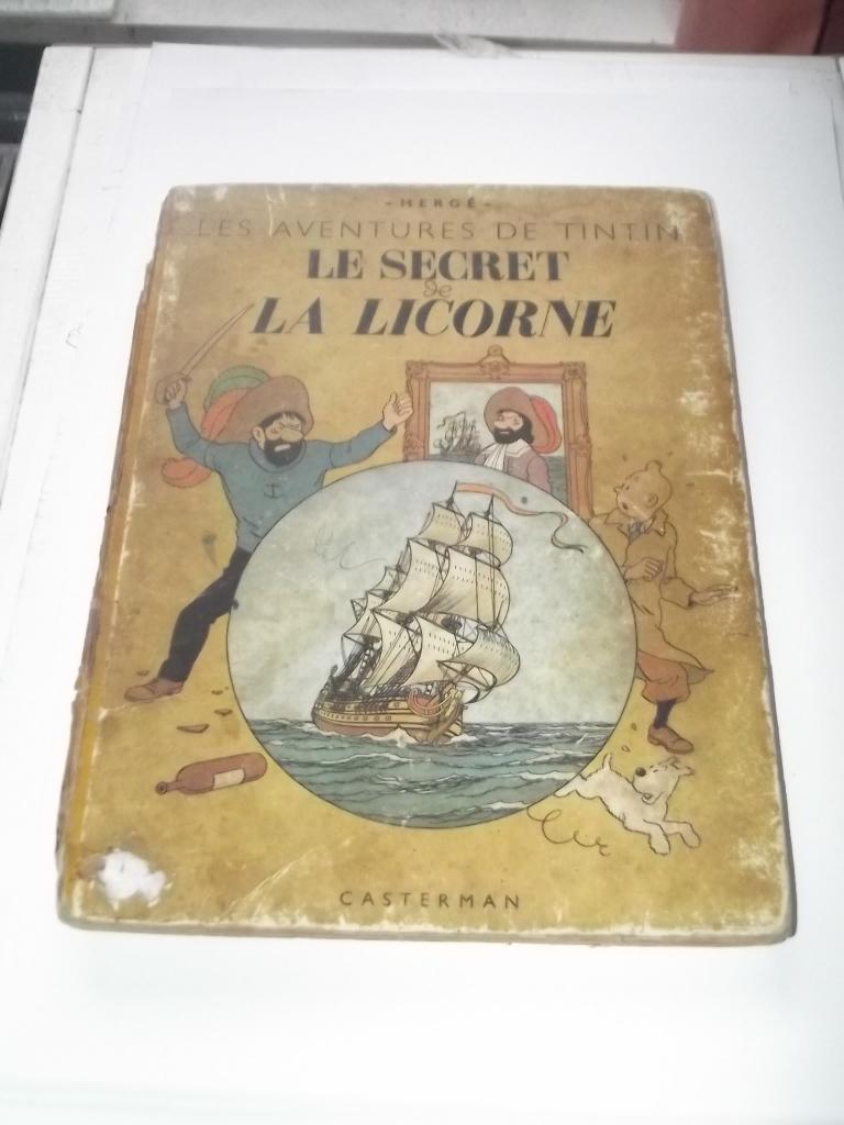 TINTIN "Le Secret de la Licorne" B1 1946, Eén stripboek, Ophalen of Verzenden, Gelezen, Hergé