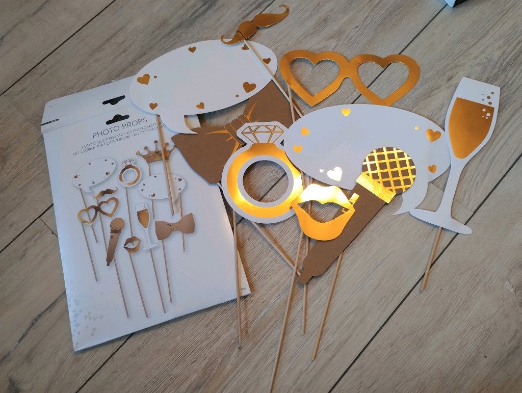 Photobooth props, Ophalen of Verzenden, Zo goed als nieuw, Feestartikel