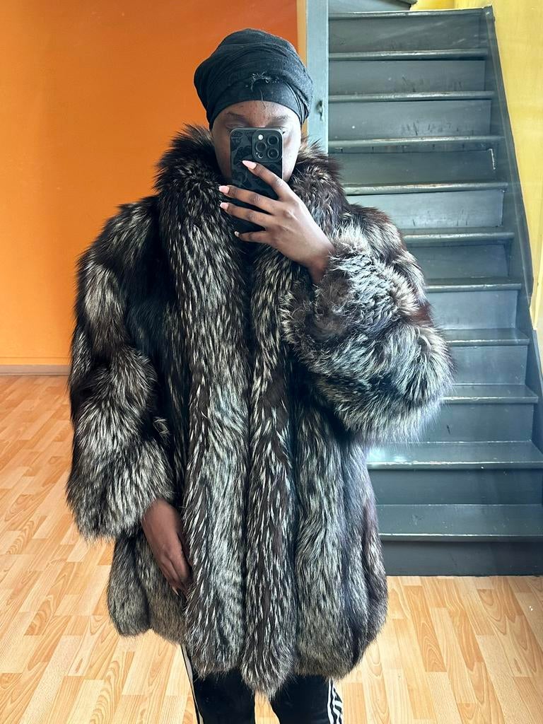 Manteau fourrure renard argenté, Enlèvement ou Envoi, Comme neuf