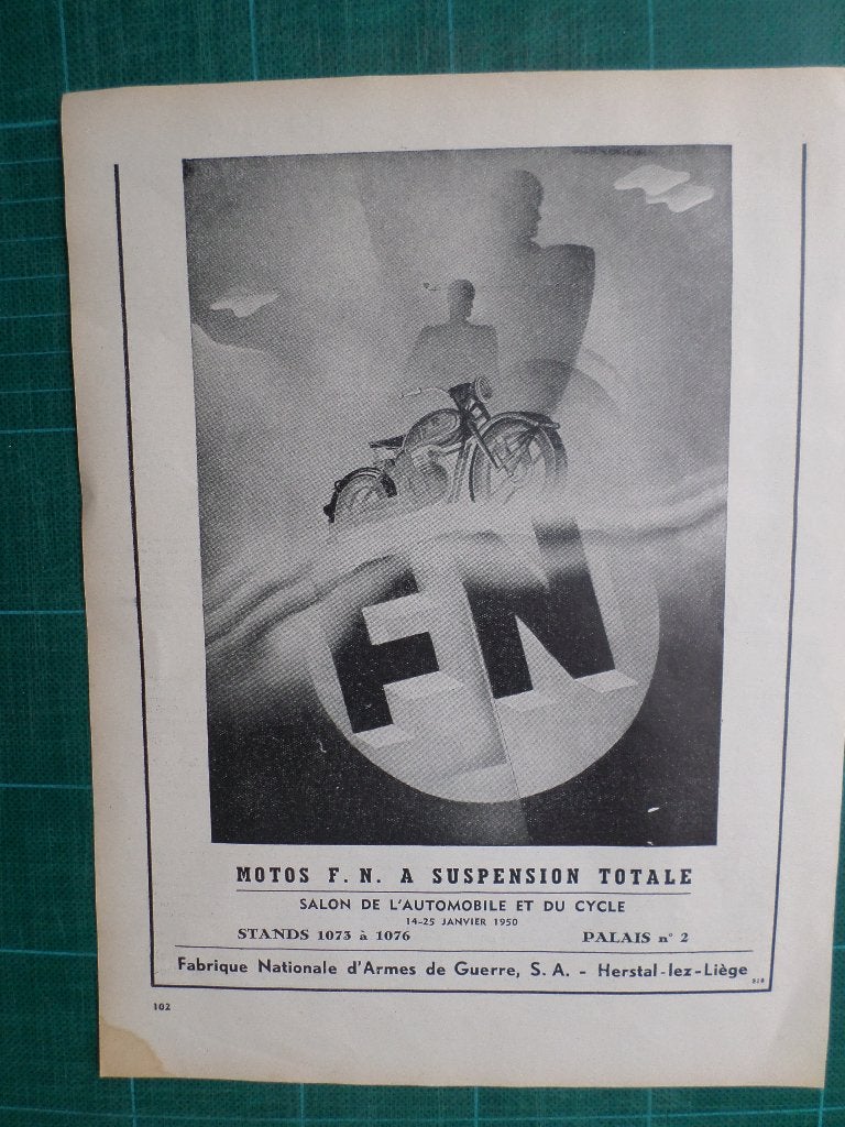 FN motos - publicité papier - 1950, Enlèvement ou Envoi, Utilisé, Autres types