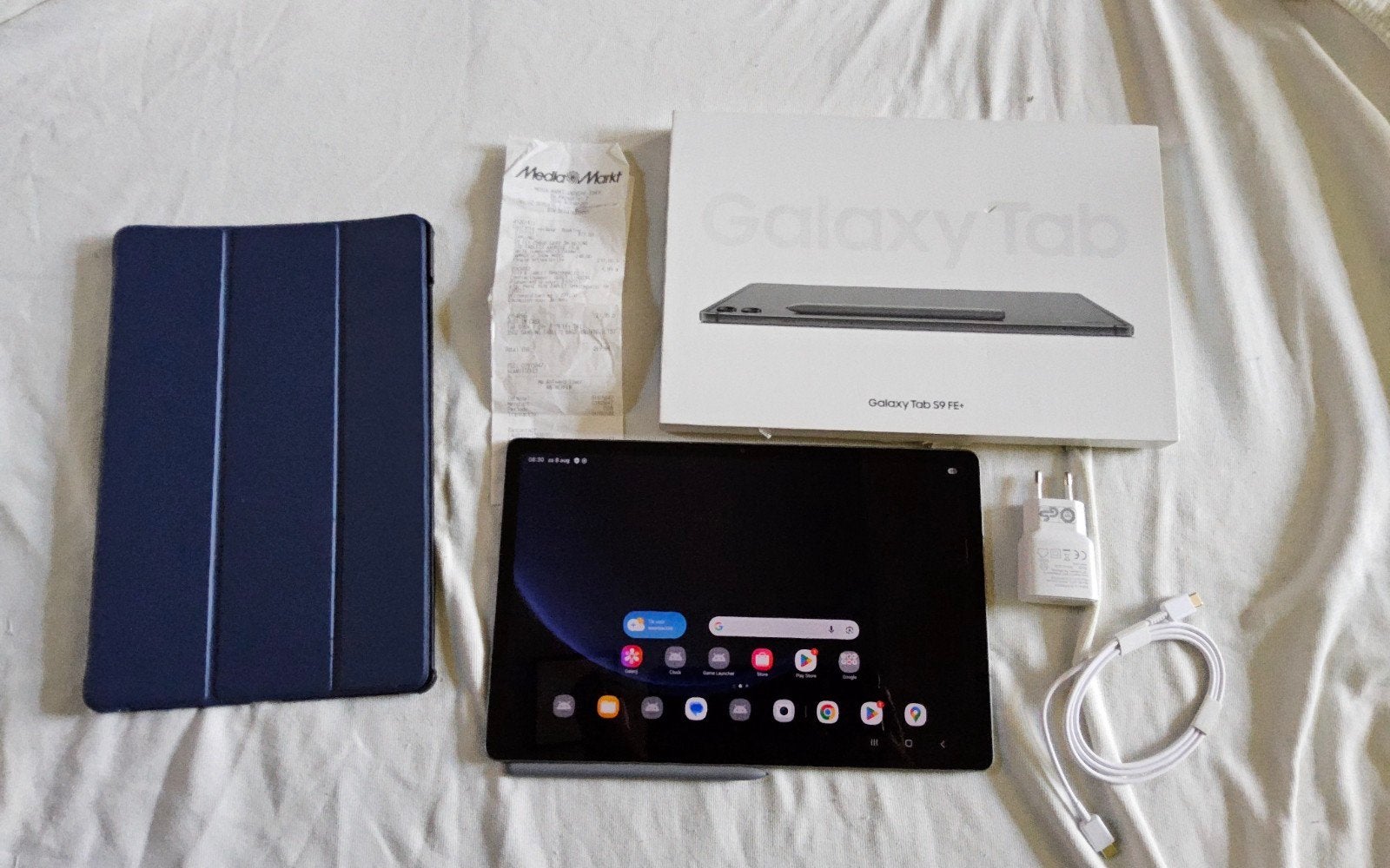 Samsung Galaxy Tab S9 FE +, 256gb, bijna nieuw, accessoires, Ophalen of Verzenden