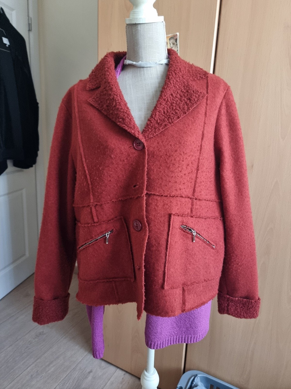 🧥 Paprika winterjas – boordorood – maat 4 (XL/XXL), Kleding | Dames, Grote Maten, Ophalen of Verzenden, Paprika, Rood, Jas of Mantel