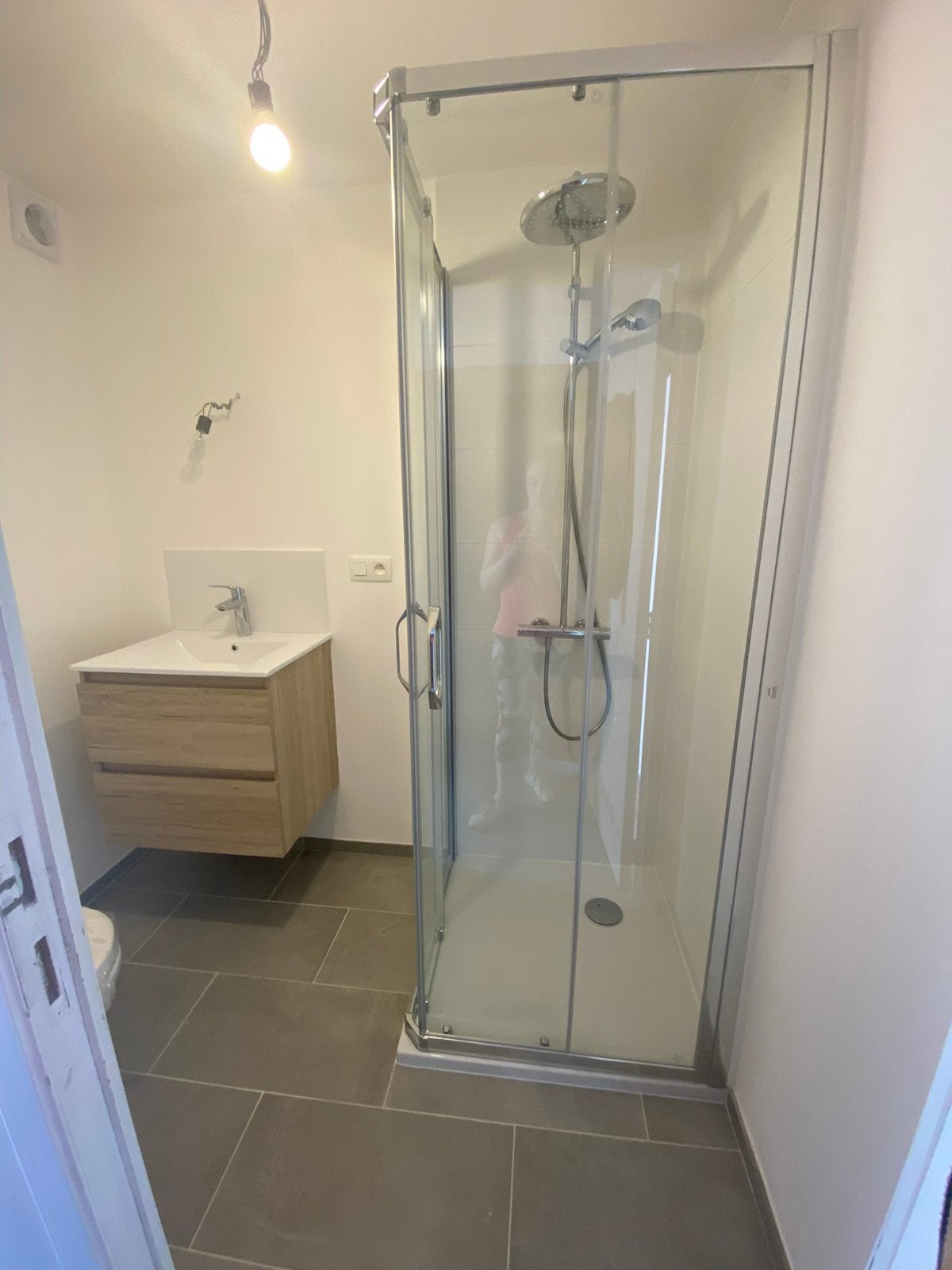 Paroi / Porte de douche Hüppe 80x80 cm - Accès d'angle, Enlèvement, Utilisé